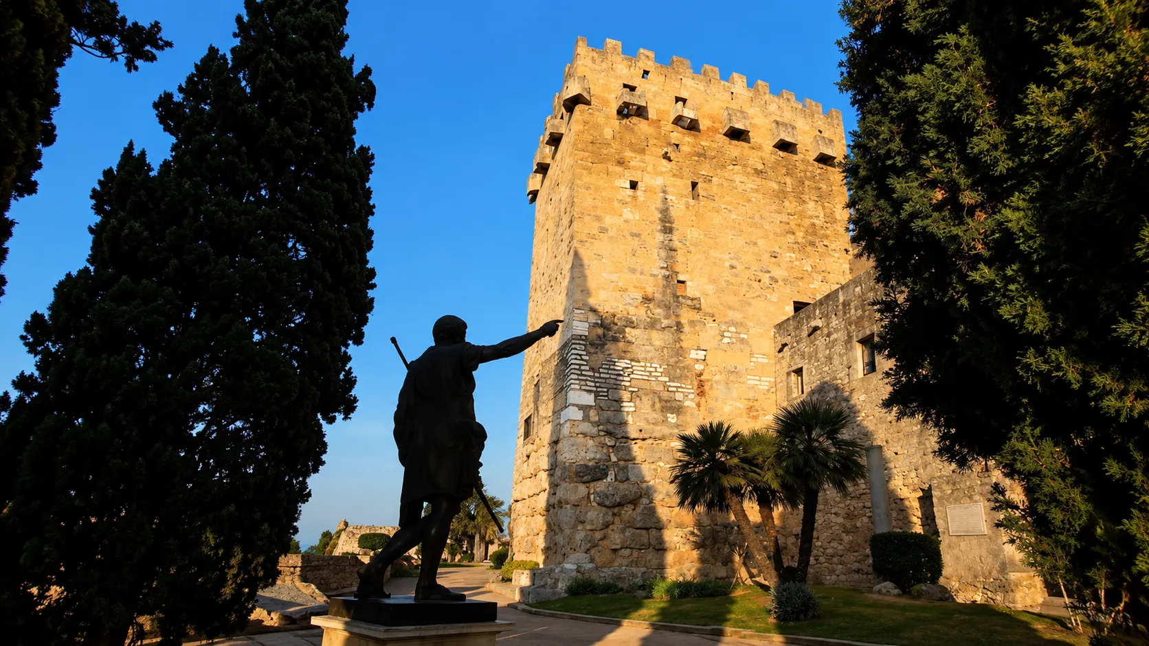 estatua y torre en Tarraco